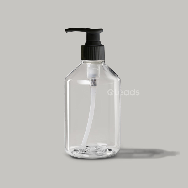 小口300ml透明小斜肩圆形塑料瓶